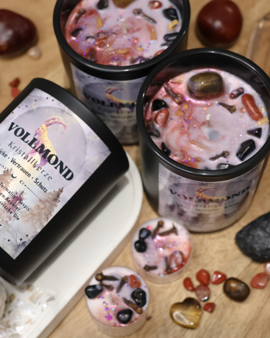 Kristallkerze Vollmond Stärke, Vertrauen, Schutz