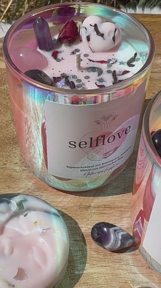 „selflove“ Edelsteinkerze Dein Ritual für mehr Selbstliebe & Harmonie